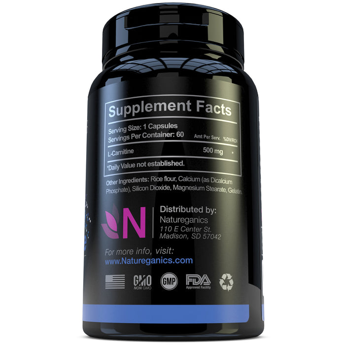 natureganics l-carnitine pure essential amino acids Nature's Way Capsules 500mg, 60 ct Pure Encapsulations L-Carnitine | Hypoallergenic